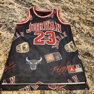 Jordan Black and Red Championship Graphic Jersey